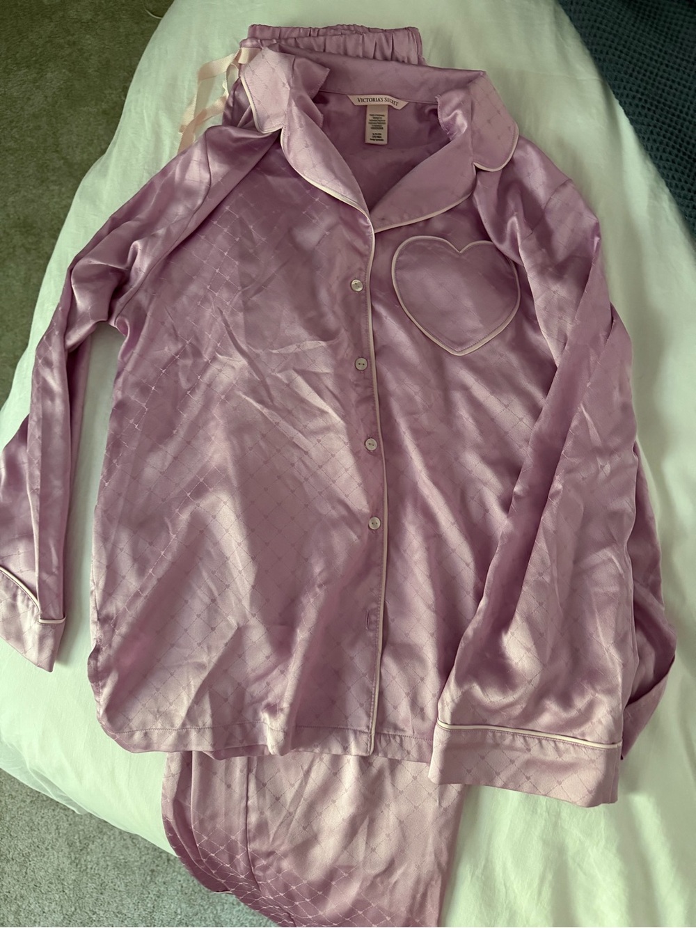 Victoria's Secret Signature Satin Long Pajama Set